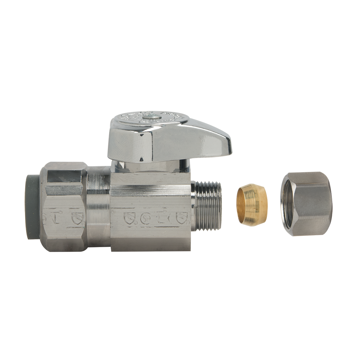 1/2 in. Nom Push Connect x 3/8 in. O.D. Comp Straight Stop BrassCraft